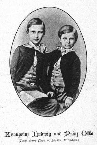 Les princes Louis et Othon de Bavière, gravure d'après photographie