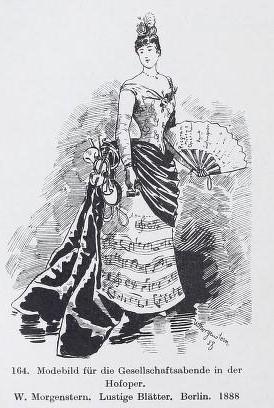 Mode wagnérienne: modèle de robe pour une soirée au Théâtre de la Cour Mode wagnérienne: modèle de robe pour une soirée au Théâtre de la Cour