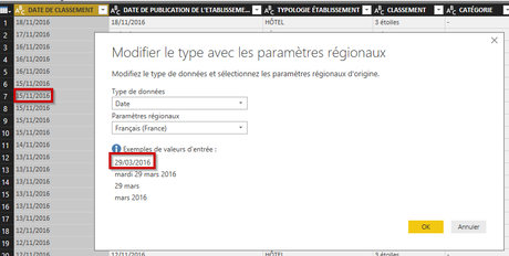 Power BI Paramètre régional date