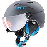 UVEX Casque de ski pour enfants Junior Visor Pro, Enfant, Uvex Junior Visor Pro, titanium-Blue mat