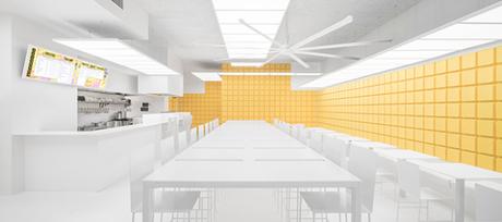 Un Gyoza bar aménagé comme une station de métro Un Gyoza bar aménagé comme une station de métro