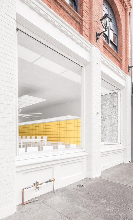 Un Gyoza bar aménagé comme une station de métro Un Gyoza bar aménagé comme une station de métro