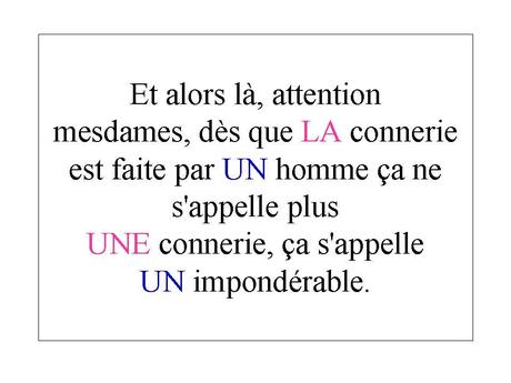 Divers - Le genre Grammatical