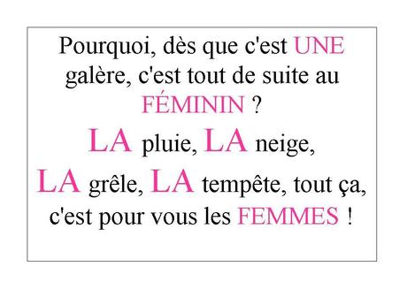 Divers - Le genre Grammatical