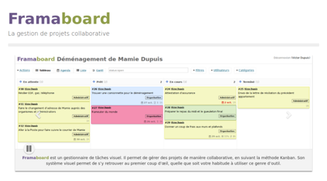 Un gestionnaire de projets vraiment libre : Framaboard