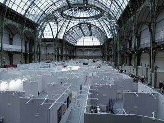 Montage de l'exposition salon du dessin et peinture à l'eau Grand Palais Fev 2018 Paris
