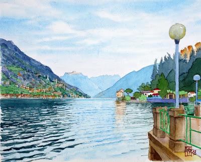 Le Lac de Lugano au printemps (Lombardie)