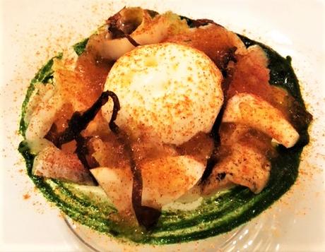 Entrée 1 : Cacciucco, Carpaccio de fruits de mer, espuma de haddock