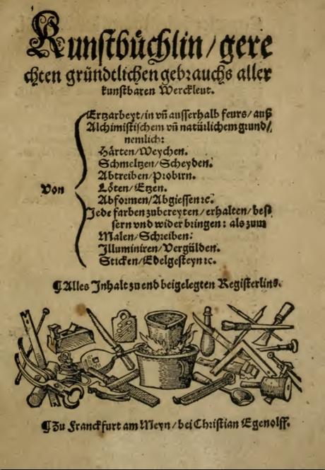 Christian Egenolff 1535 Kunstbuchlein (Little Book of Skills)