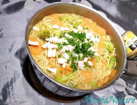 Soupe de Nouilles Chinoises aux Légumes d'Hiver et à la Pâte de Curry Vert