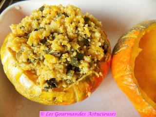 Courge Turban farcie au poireau et au quinoa (Vegan)