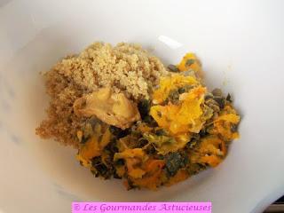 Courge Turban farcie au poireau et au quinoa (Vegan)