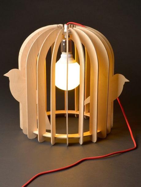 lampe voliere cage oiseaux pas chere en bois table de nuit