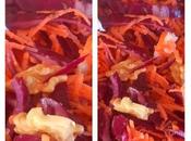 Salade chou rouge carottes râpées noix d'Isabelle