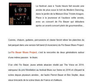 Maison Aragon Triolet  « Flo Bauer Blues project » Dimanche 25 Mars 2018