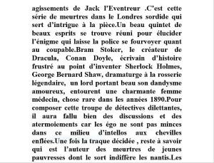 Regard vers le théâtre de Pierre-Marc Levergeois – « Le cercle de Whitechapel » Théâtre du Lucernaire.