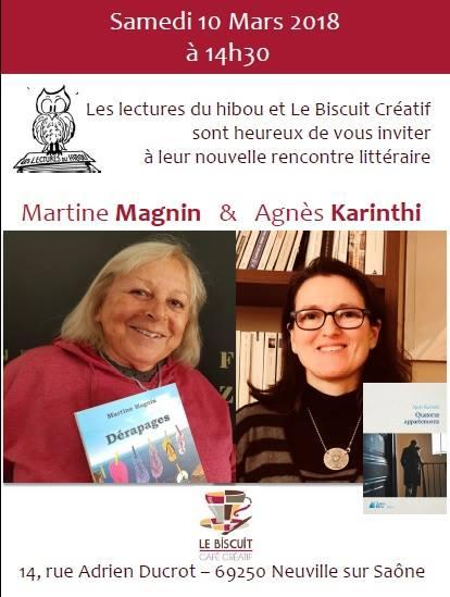 Rencontre littéraire avec Martine Magnin et Agnès Karinthi