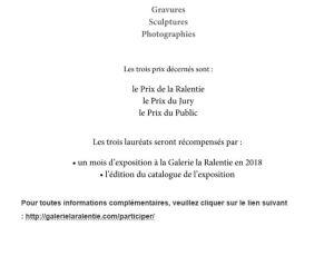 Galerie LA RALENTIE   Appel à candidature  « FRAGMENTS » Mars 2018