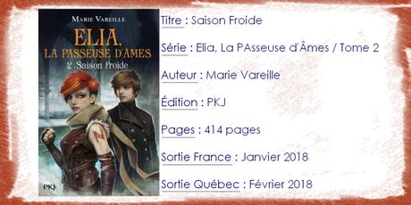 Elia, La Passeuse d’âmes #2 Saison Froide de Marie Vareille