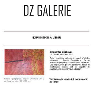 DZ Galerie à METZ Vernissage le Vendredi 9 Mars 2018