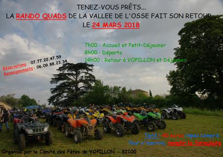 La Rando Quad de la vallée de l'Osse (32), le 24 mars 2018.