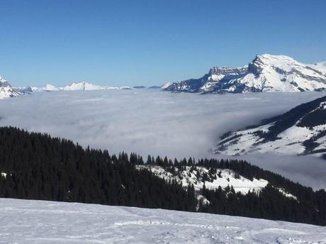 Au dessus des nuages sur le domaine skiable de Megève