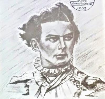 Ludwigmania: vu dans la devanture d'une boutique de philatélie munichoise