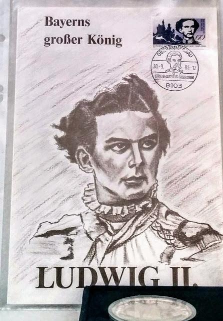Ludwigmania: vu dans la devanture d'une boutique de philatélie munichoise