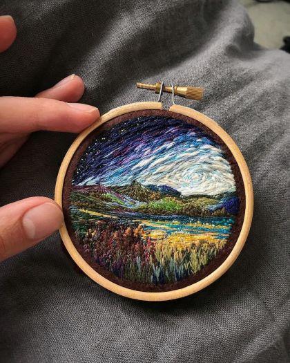 Broderie de paysages par Vera Shimunia