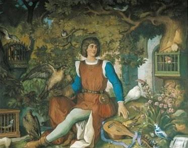 Eduard Ille, portrait de Walther von der Vogelweide, réalisé pour le château de Neuschwanstein