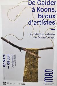 Musée des Arts Décoratifs  « De Calder à Koons ,bijoux d’artistes » collection de Diane Venet- 7 Mars au 8 Juillet 2018