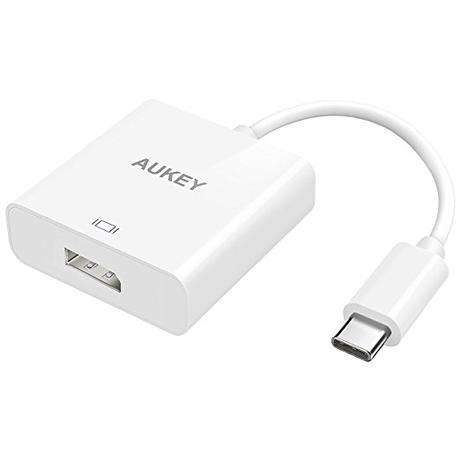 Aukey CB-C42 Adaptateur USB C vers DisplayPort pour MacBook/Chromebook Pixel/Asus Zen AiO Blanc