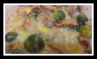 Gratin de choux de bruxelles, pommes de terre et porc au thermomix ou sans Gratin de choux de bruxelles, pommes de terre et porc au thermomix ou sans