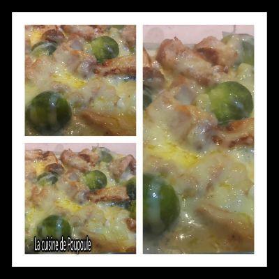 Gratin de choux de bruxelles, pommes de terre et porc au thermomix ou sans Gratin de choux de bruxelles, pommes de terre et porc au thermomix ou sans