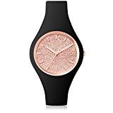 5 Ice-Watch à gagner entre montre et voiture ! Ice-Watch - ICE glitter Black Rose-Gold - Montre noire pour femme avec bracelet en silicone - 001346 (Small)