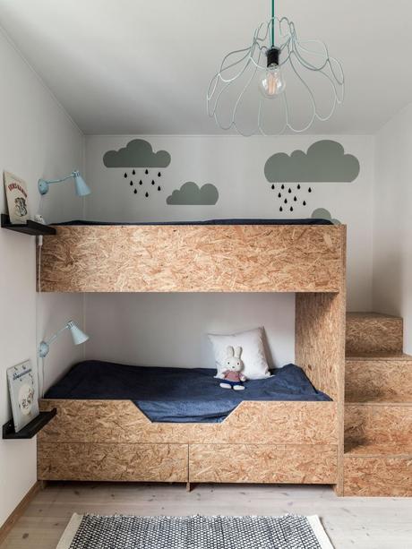 meuble osb chambre enfant lit superpose minimaliste