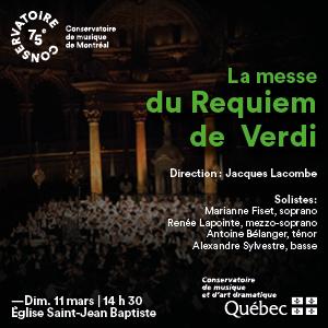 L’opéra Venus and Adonis de John Blow par Clavecin en concert, la Messa di Requiem de Verdi au Conservatoire de musique de Montréal et Le Docteur miracle avec L’opéra à la carte… à la cabane à sucre !