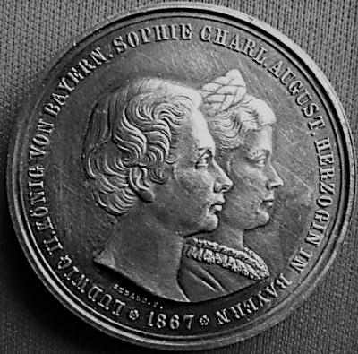 Médaille frappée à l'occasion des fiançailles du roi Louis II avec la duchesse Sophie-Charlotte en Bavière