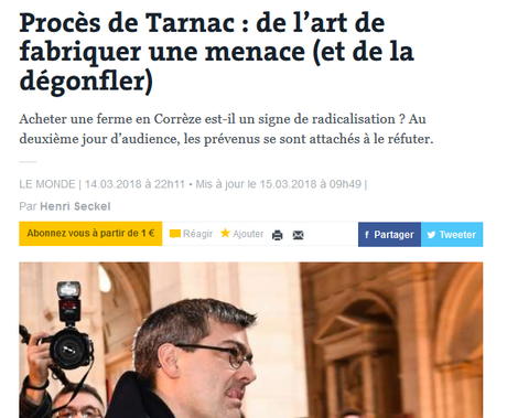 #Tarnac, ou l’histoire magistrale d’une tartufferie d’Etat (et de la peur du ridicule…) #Tarnac, ou l’histoire magistrale d’une tartufferie d’Etat (et de la peur du ridicule…)