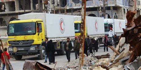 Syrie : un nouveau convoi humanitaire est entré aujourd’hui dans Douma à l’est de Damas