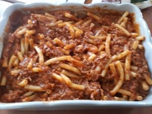 Gratin de Macaroni à la Bolognaise Cliquer sur les photographies pour les agrandir