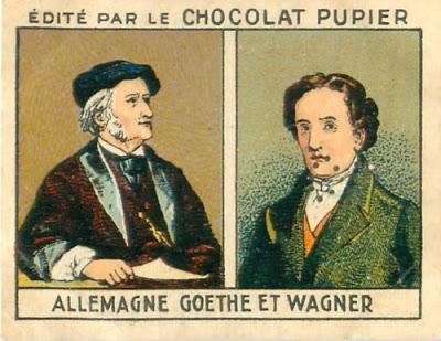 Beaux chromos: Richard Wagner et Goethe dans les chromos Chocolat Pupier