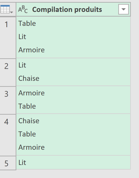 Table Power QUery