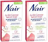 Nair - Kit Caresse Spécial Visage - 20 Mono-bandes de Cire Froide - Lot de 2