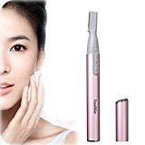 Sourcils Tondeuse, Rasoir pour Sourcils, Electric Eyebrow Hair Trimmers, Rasoir pour Poils Visage, Epilateur de sourcils electrique,Tondeuse électrique portable pour femme Corps/Visage Poils/Bikini/sourcils Epilation Rasage Rasoir Lame Pro---Rose