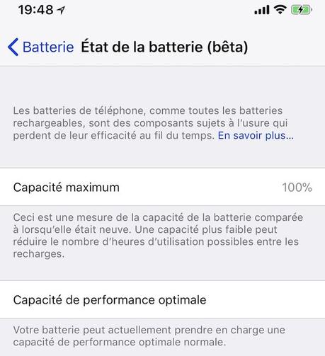 iOS 11.3 : Apple ajoute l’état de la batterie dans les réglages iPhone