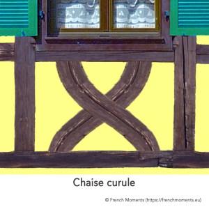 Allège d'une fenêtre. Chaise curule, maison alsacienne © French Moments