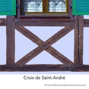 Allège d'une fenêtre. Croix de Saint-André, maison alsacienne © French Moments