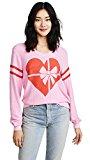 Wildfox Women's Ribbon Heart V Neck Tee, Dream House, Medium