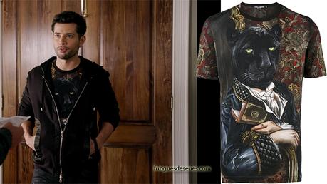 DYNASTY : Sammy Jo with a panther portrait print t-shirt